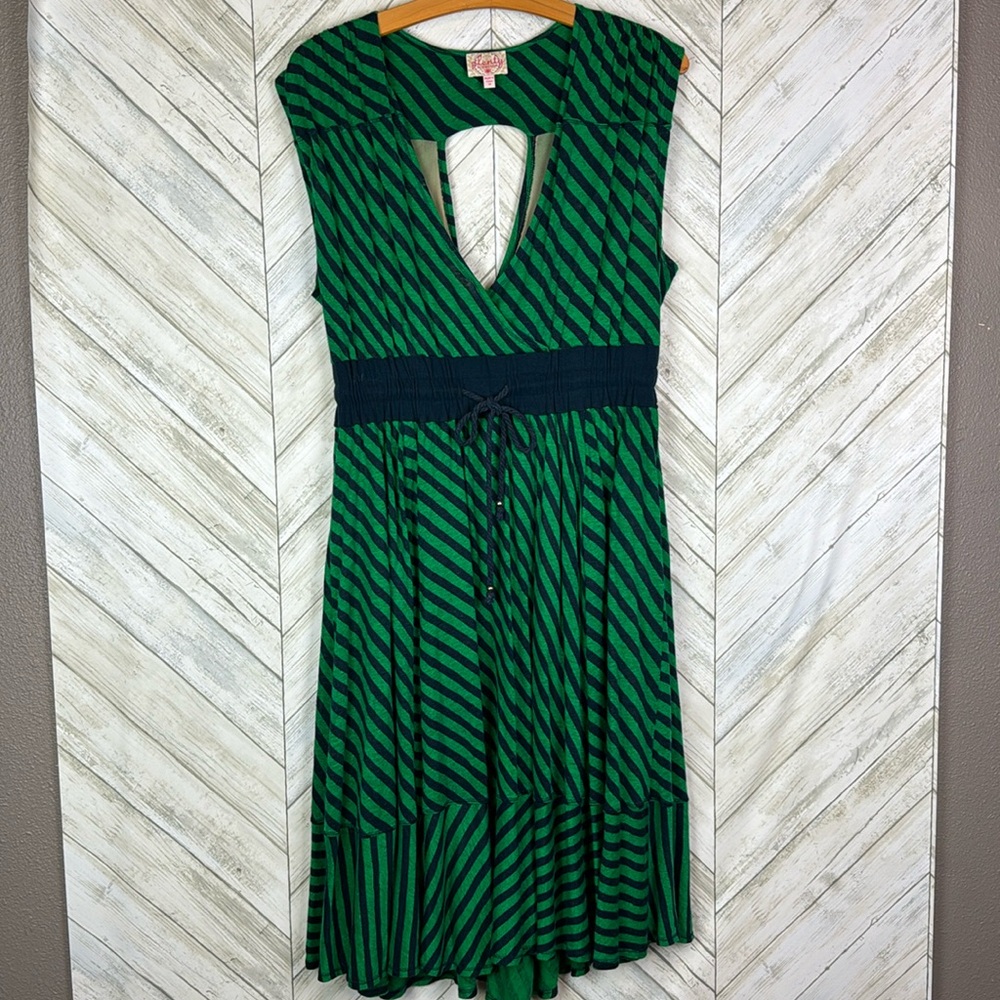 Anthropologie Emerald and Ebony High Low Dress